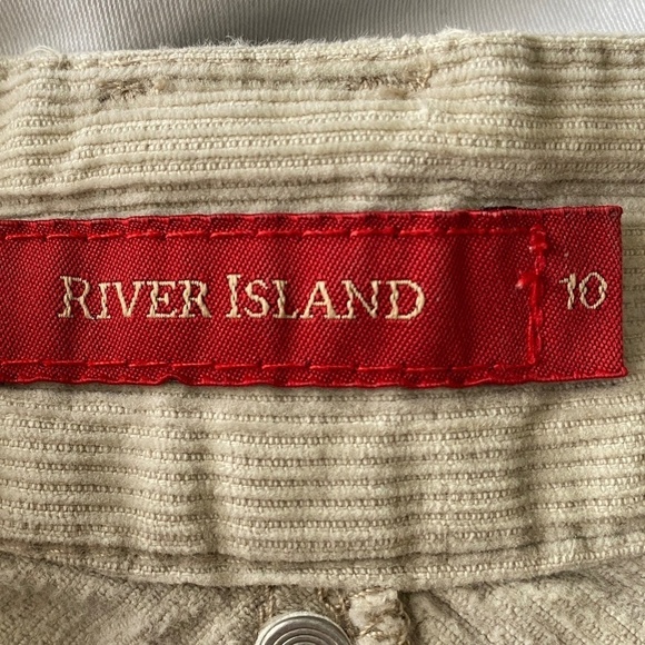 River‎ Island Women's Cream Corduroy Button Mini Skirt Size UK10 - Picture 2 of 14